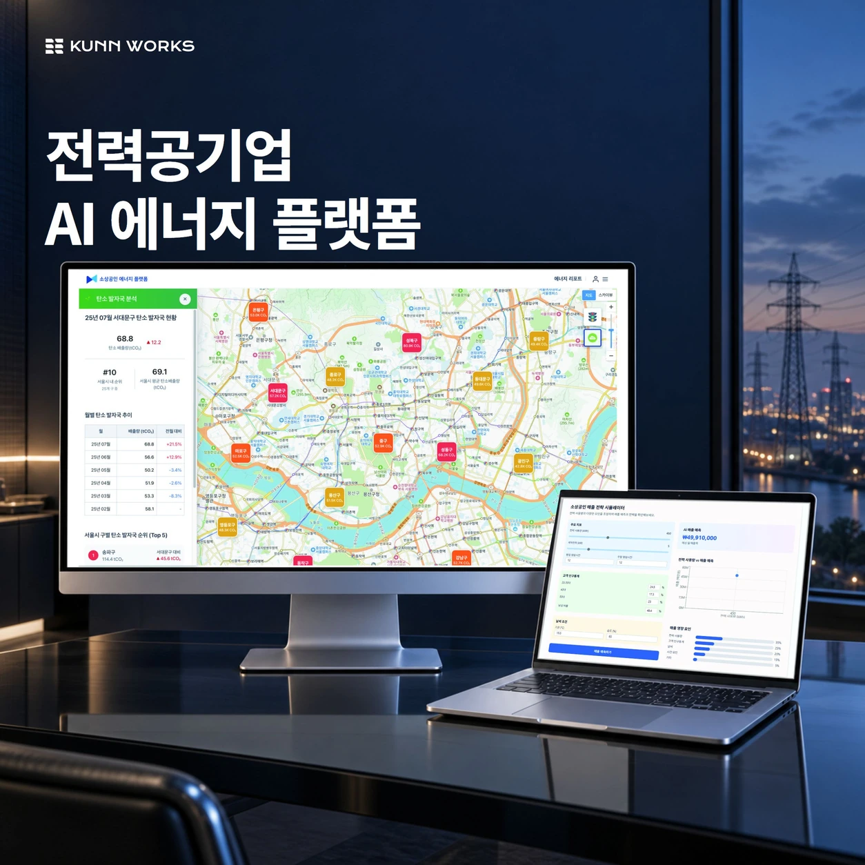 전력공기업 AI 에너지 플랫폼의 제공된 포트폴리오 표지
