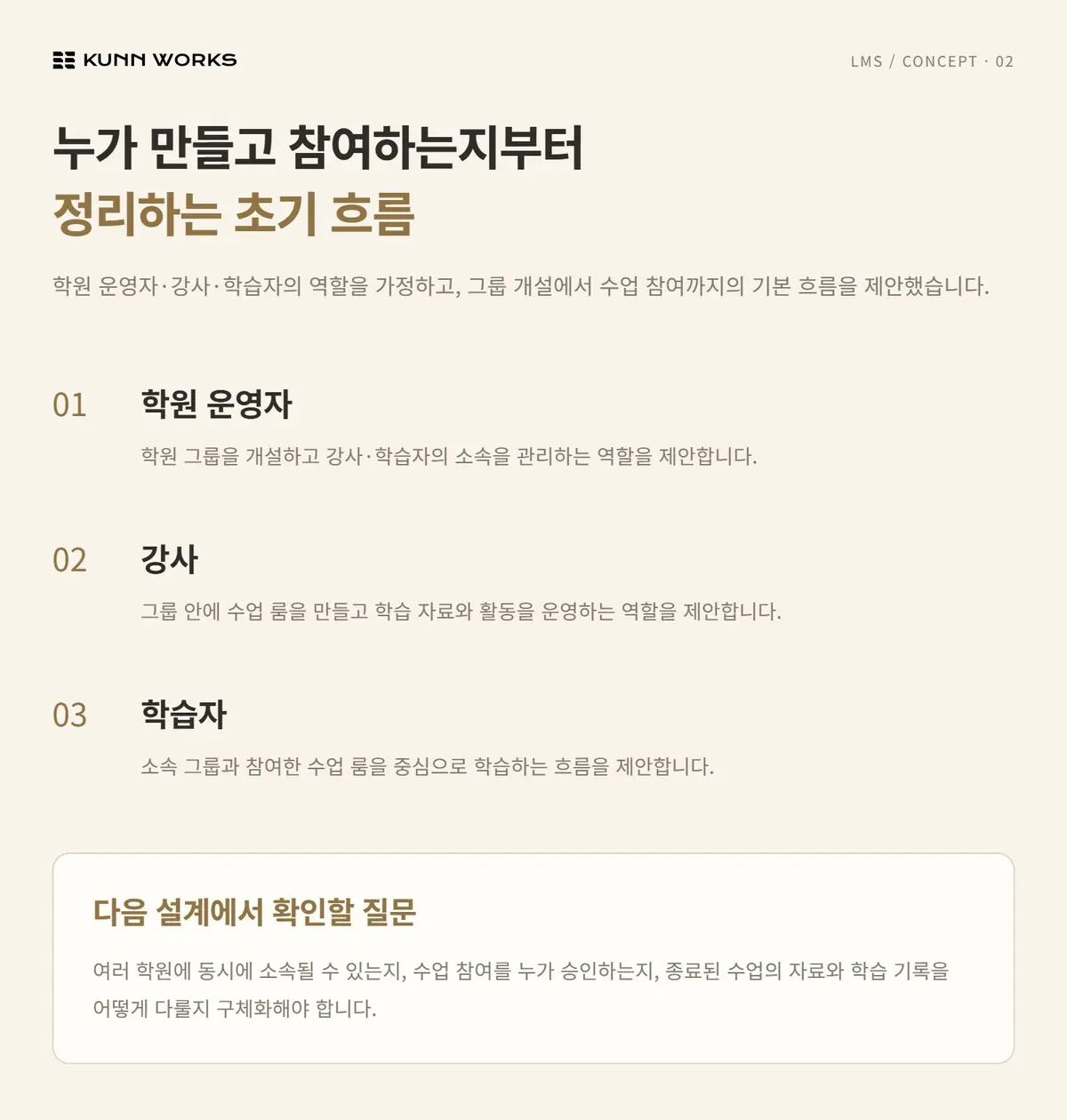 학원 운영 LMS 기획안 사례 자료 2. 서비스 기획 제안