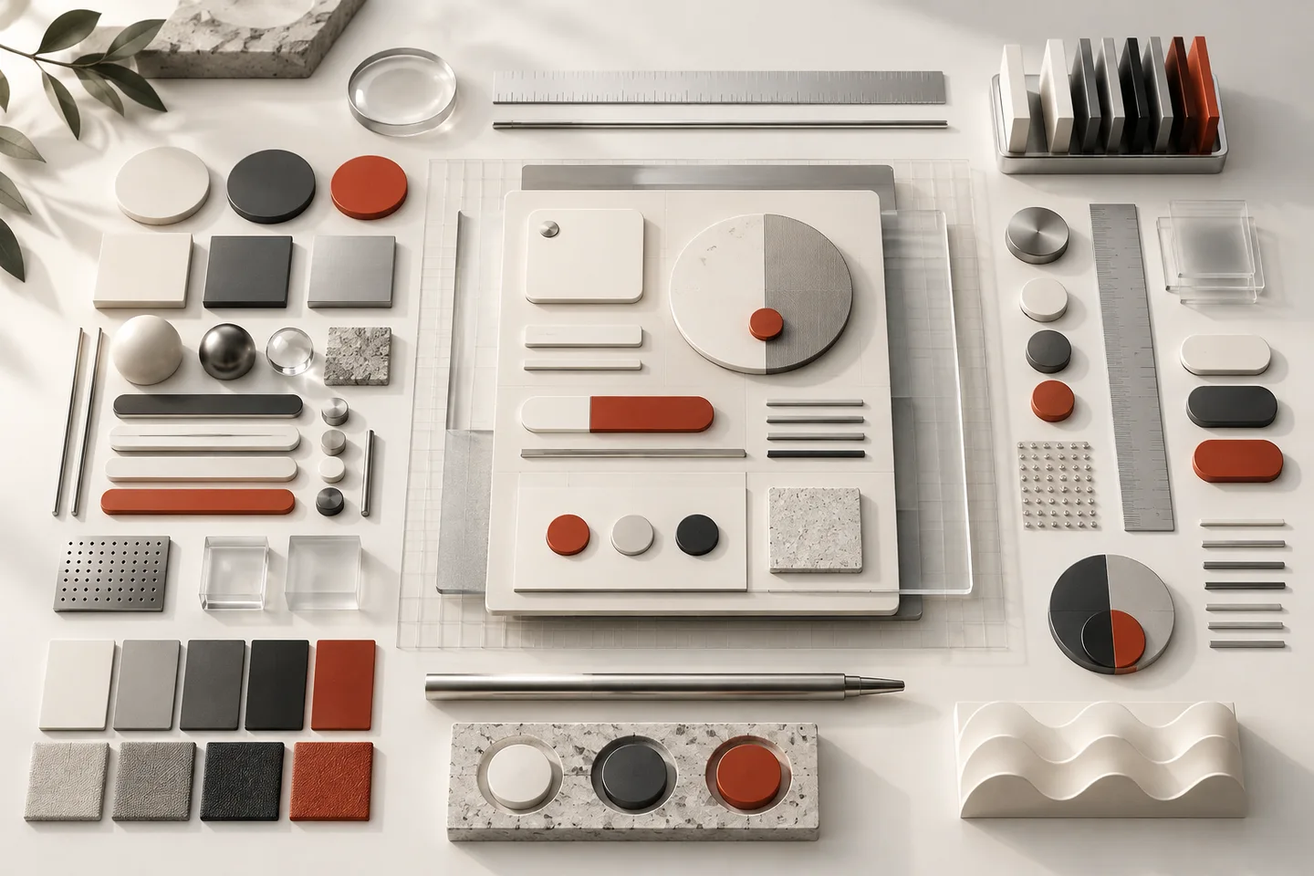 Concept visual of the service architecture: DESIGN SYSTEMS / FROM PRINCIPLES TO PRODUCTS